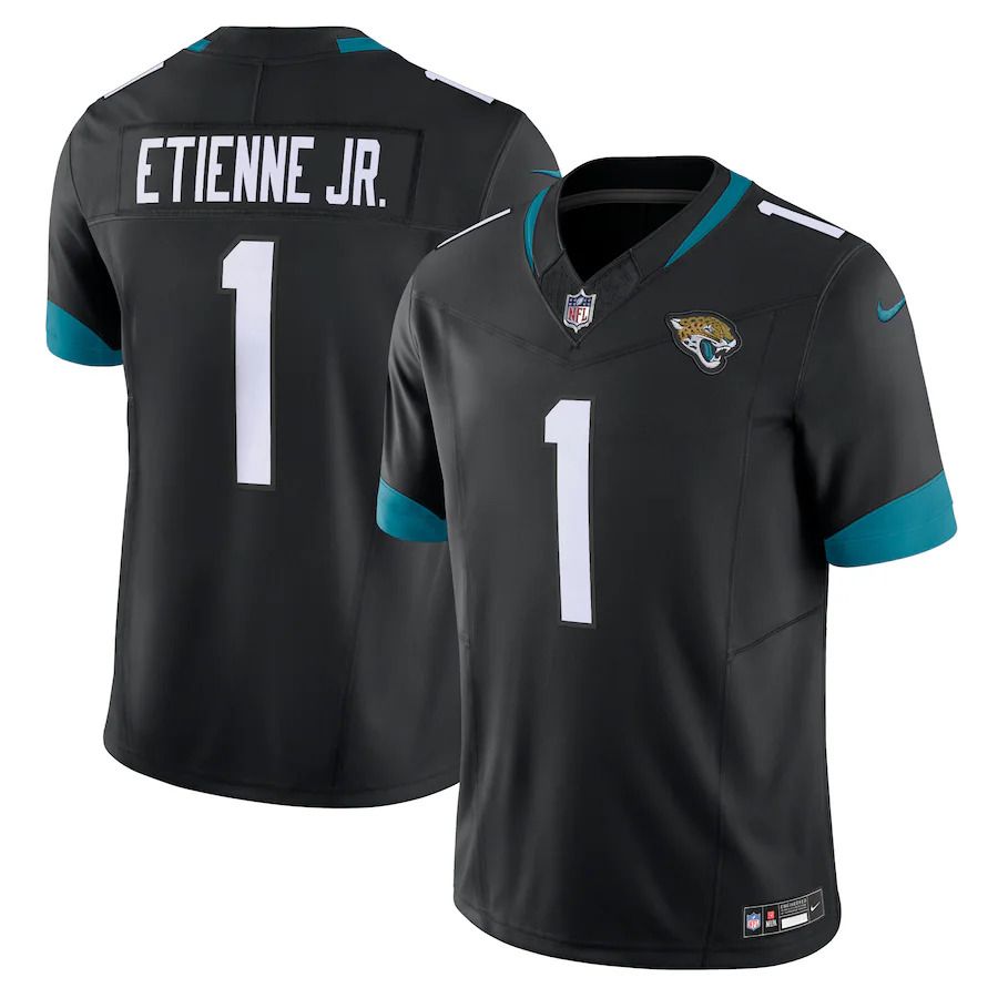 Men Jacksonville Jaguars #1 Travis Etienne Nike Black Alternate Vapor F.U.S.E. Limited NFL Jersey->jacksonville jaguars->NFL Jersey